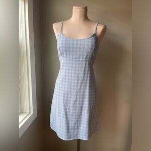 Brandy Melville J Galt Blue and White Plaid Mini Dress